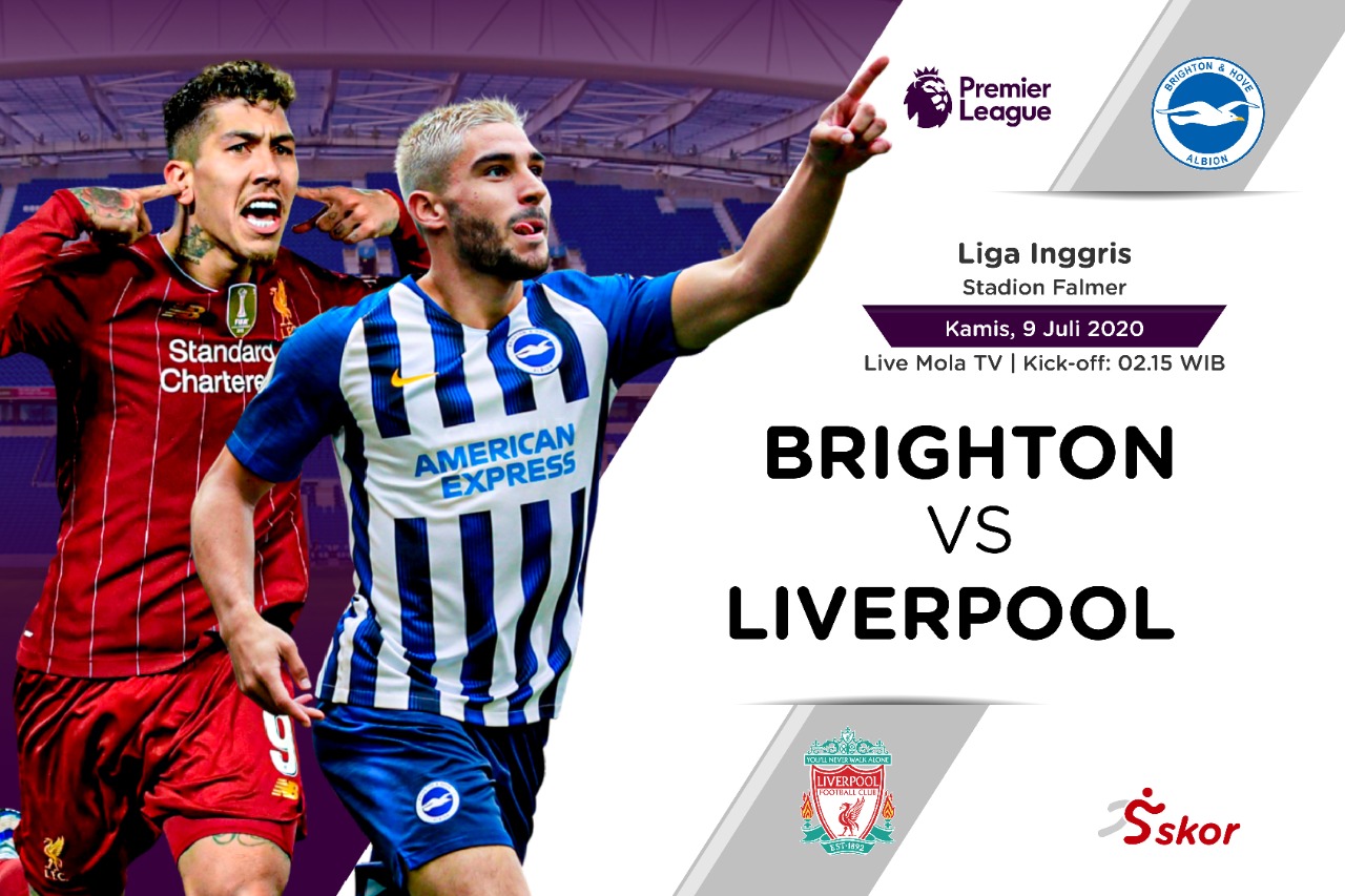 Susunan Pemain Liga Inggris: Brighton vs Liverpool