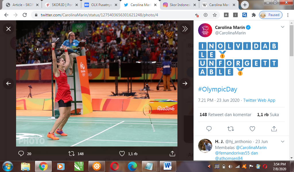 Carolina Marin Khawatir Dimusuhi Fan India Gegara Medali Emas Olimpiade Rio 2016