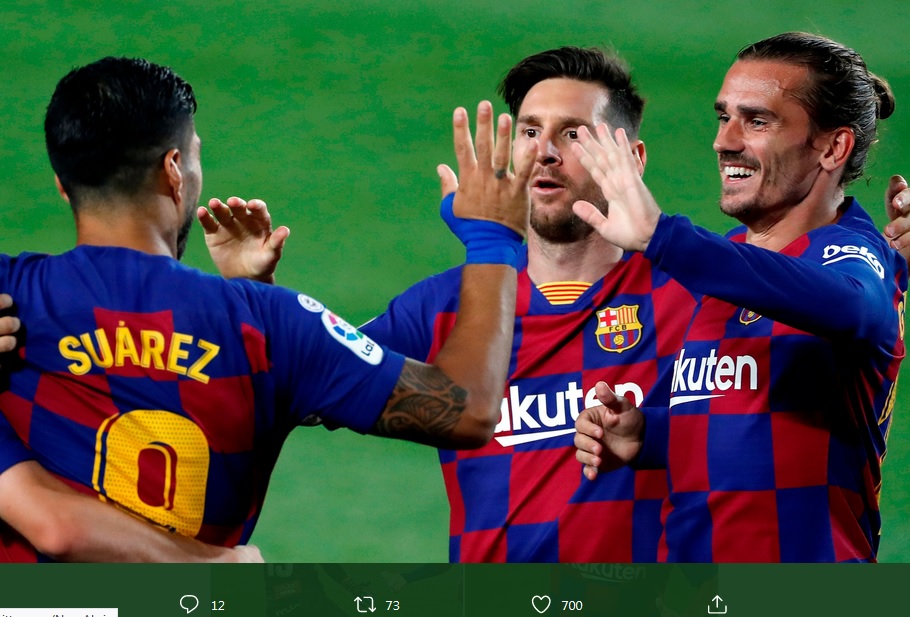Ingin Mulus di Liga Champions, Lionel Messi Butuh Sokongan Luis Suarez dan Antoine Griezmann