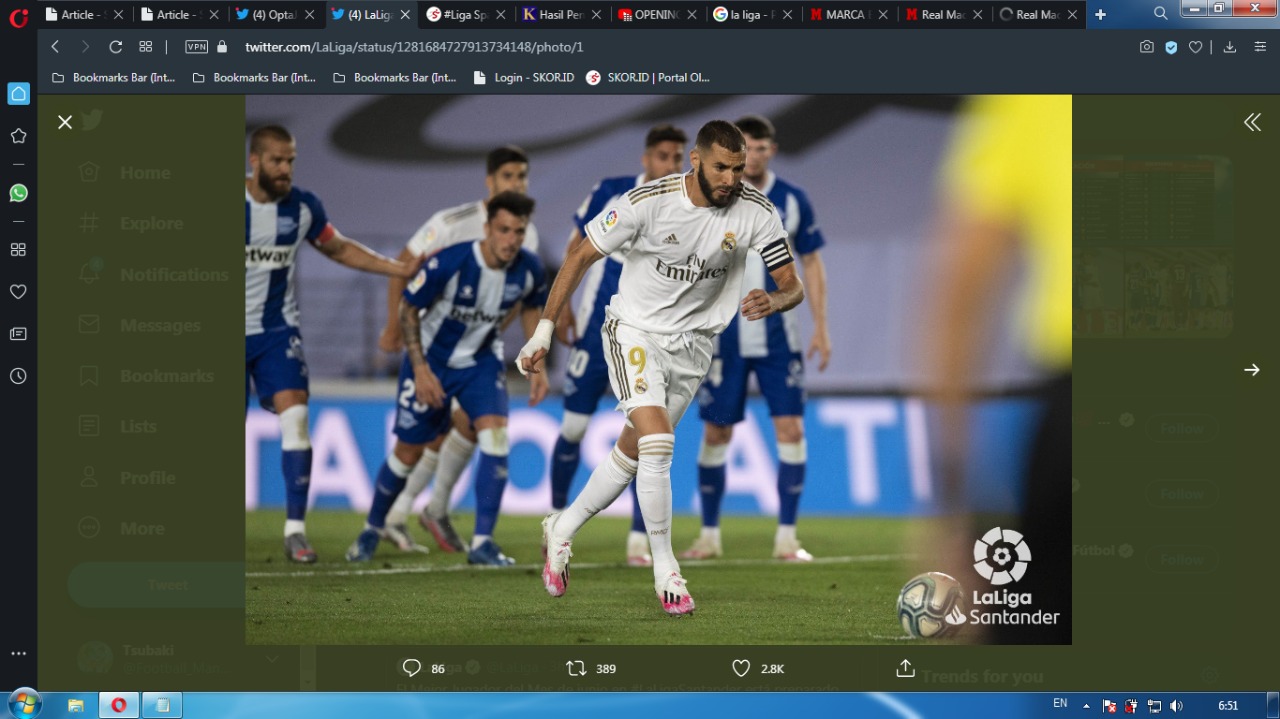 Andai Jadi Eksekutor Utama Penalti, Karim Benzema Pimpin Top Skor Liga Spanyol