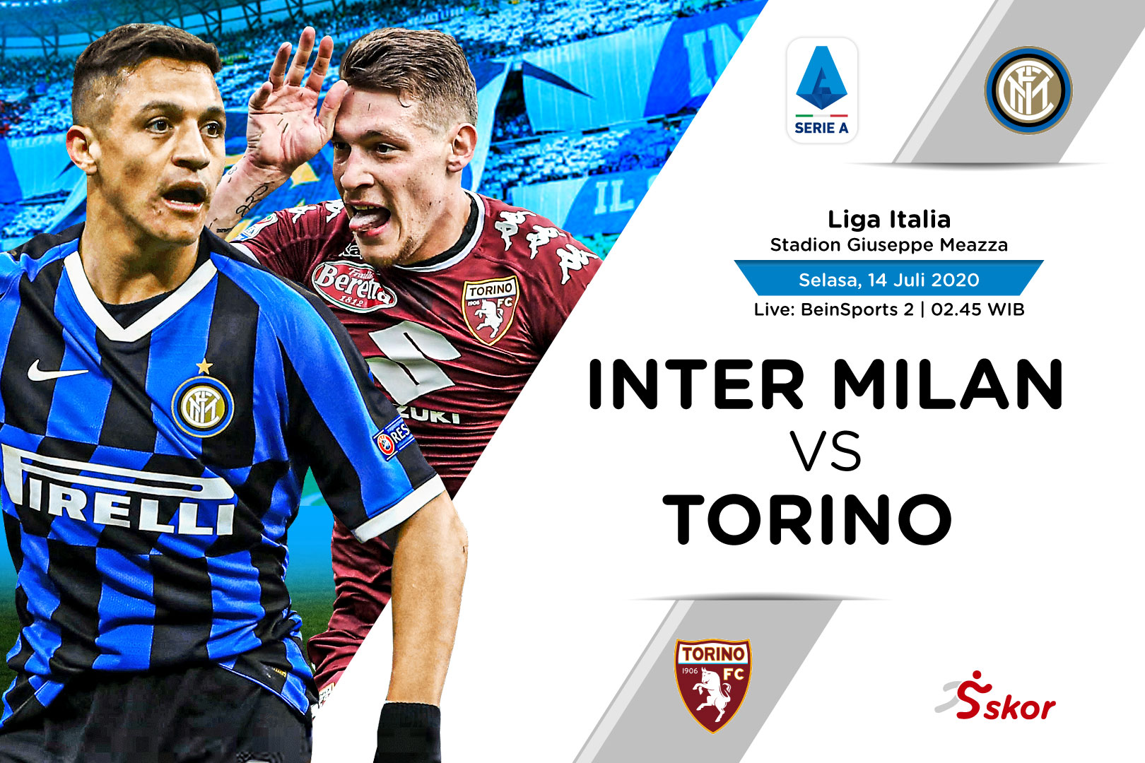 Link Live Streaming Liga Italia: Inter Milan vs Torino