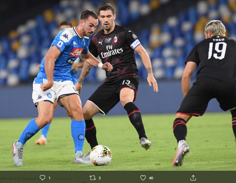 Hasil Liga Italia: Napoli dan AC Milan Berbagi Angka