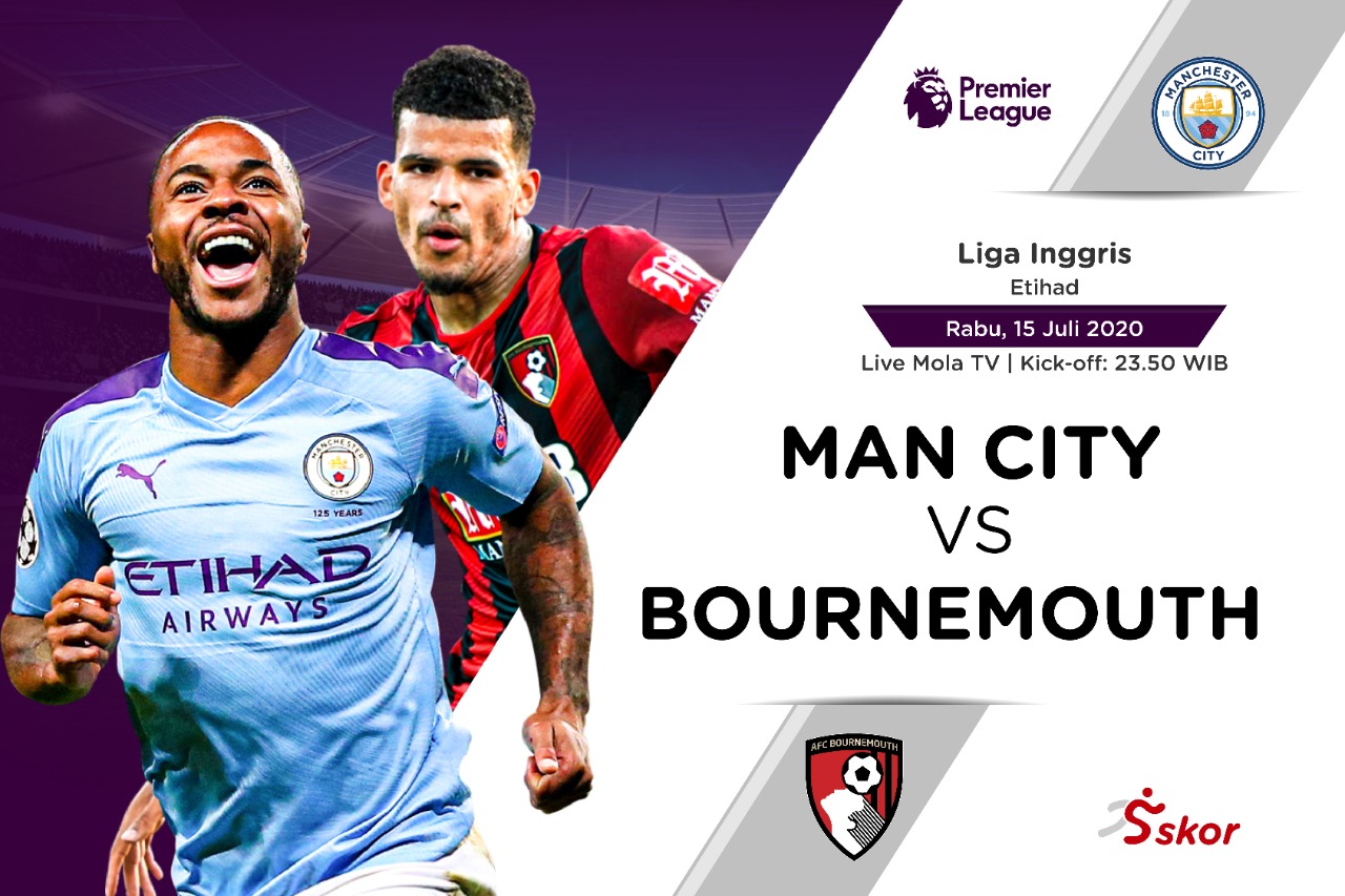 Susunan Pemain Liga Inggris: Manchester City vs Bournemouth
