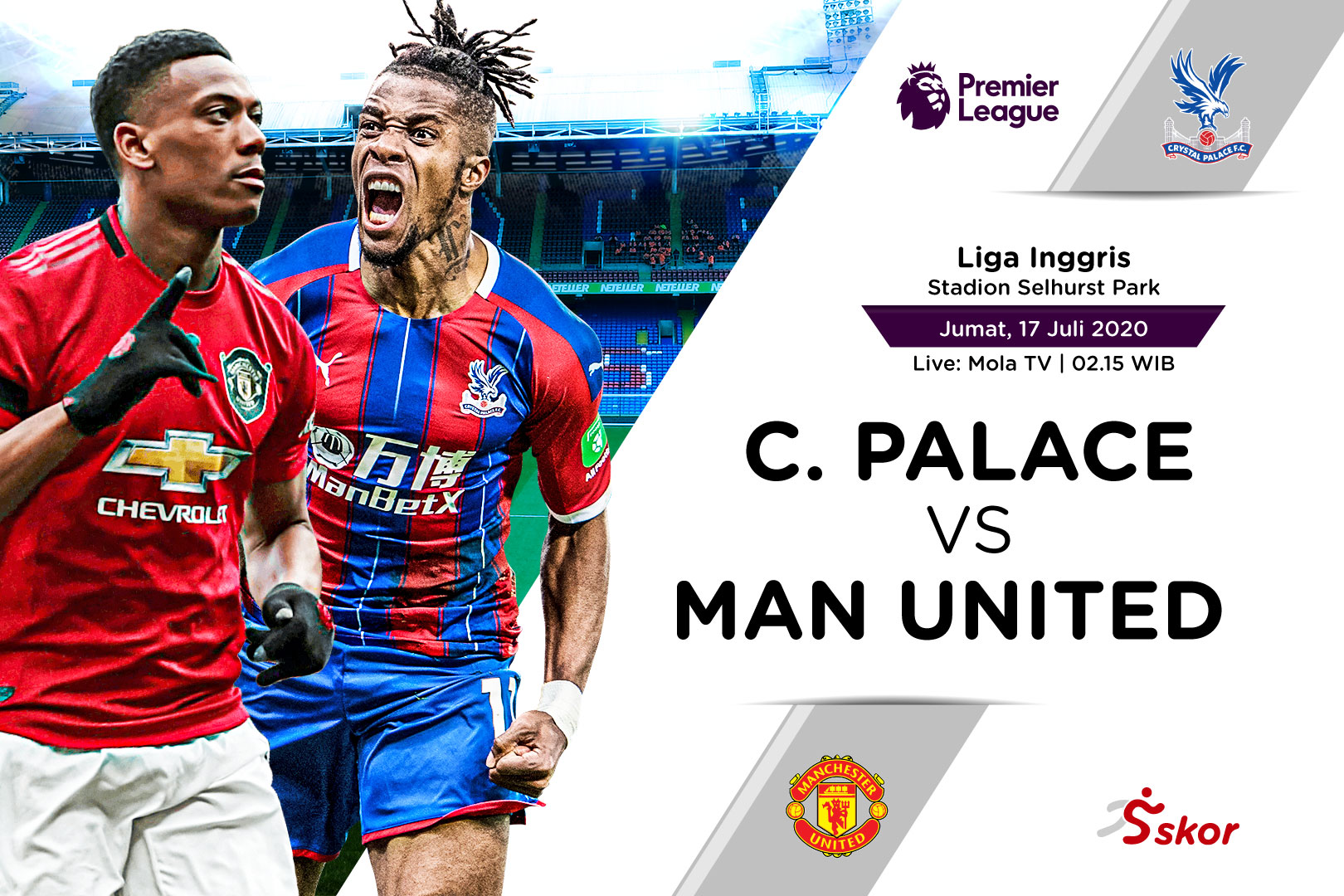 Link Live Streaming Liga Inggris: Crystal Palace vs Manchester United