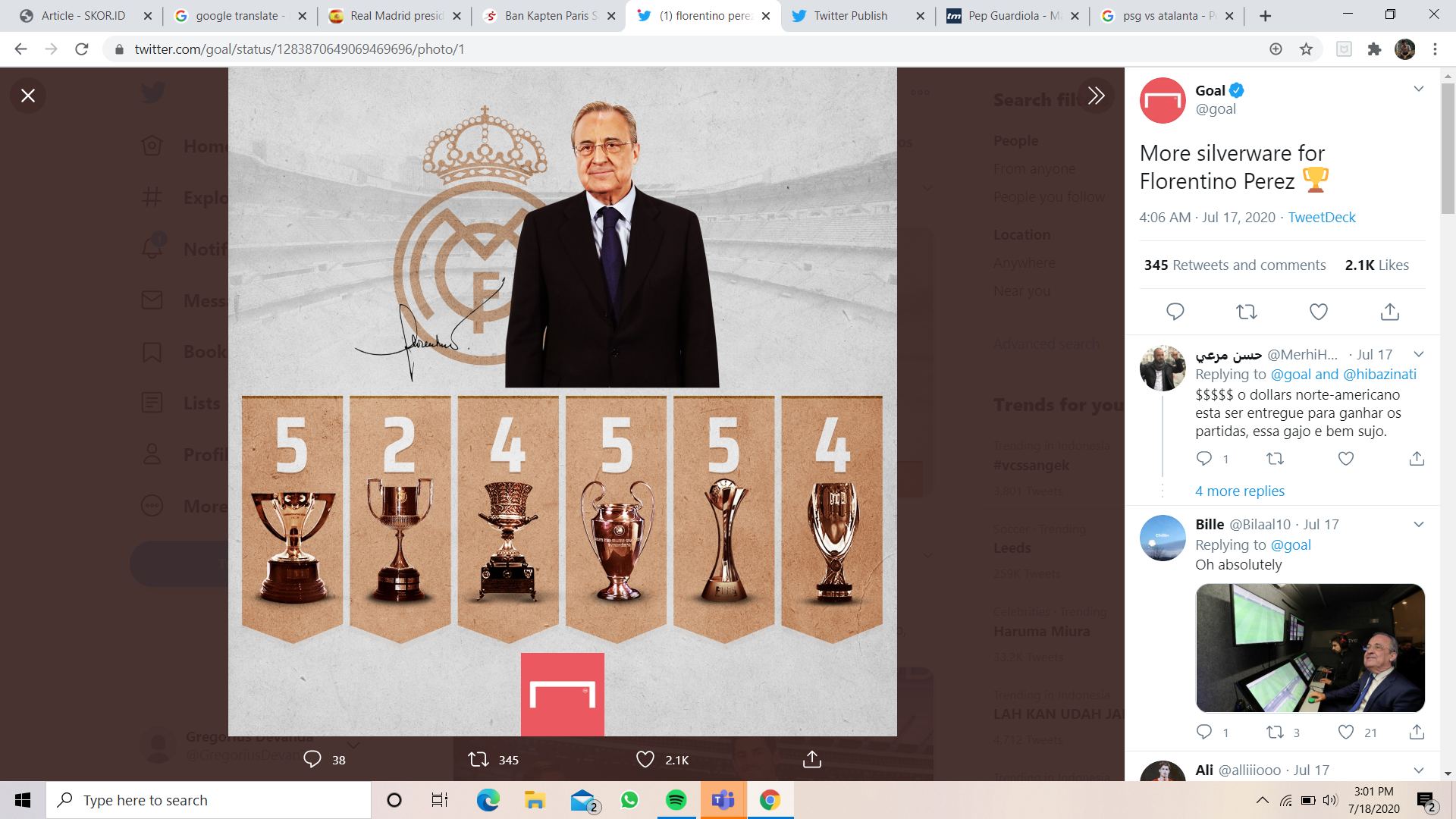 Ini Harapan Presiden Real Madrid untuk Tahun 2021