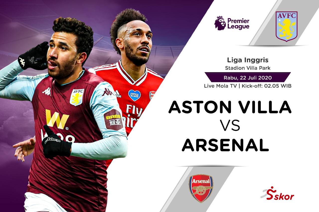 Susunan Pemain Liga Inggris: Aston Villa vs Arsenal