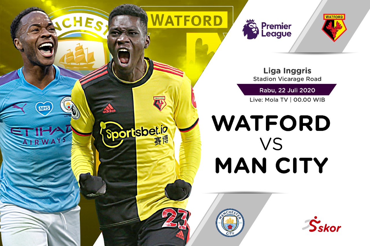 Link Live Streaming Liga Inggris: Watford vs Manchester City