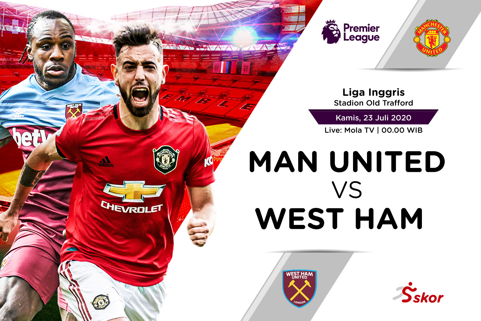 Prediksi Liga Inggris: Manchester United vs West Ham United