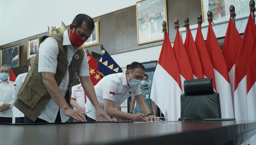 MoU BNPB dan Kemenpora Tandai Kembalinya Kompetisi Olahraga di Indonesia