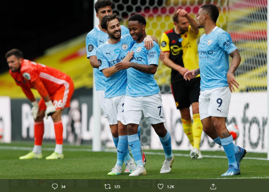 Hasil Liga Inggris: Manchester City Pesta Empat Gol ke Gawang Watford