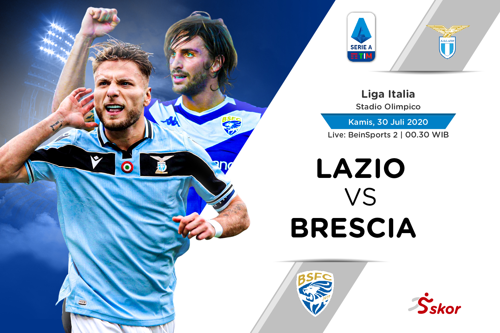 Link Live Streaming Liga Italia: Lazio vs Brescia