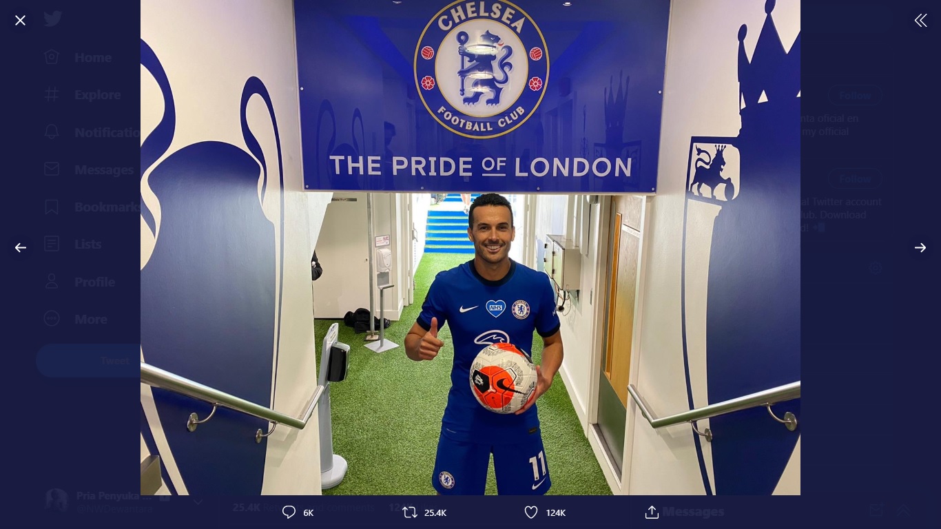 Pedro Rodriguez Pamitan dengan Chelsea via Twitter