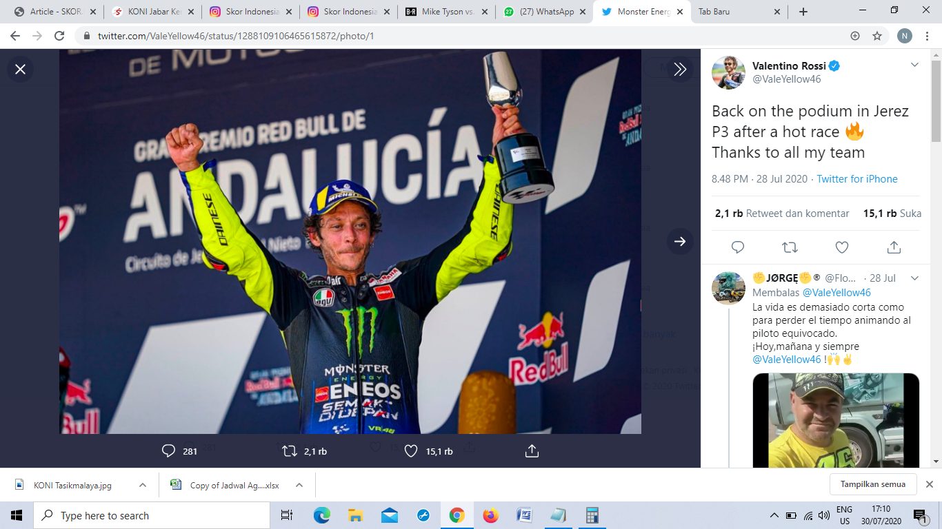 Melanjutkan Karier Bersama Petronas Yamaha SRT, Valentino Rossi Tak Sabar Balapan di Indonesia