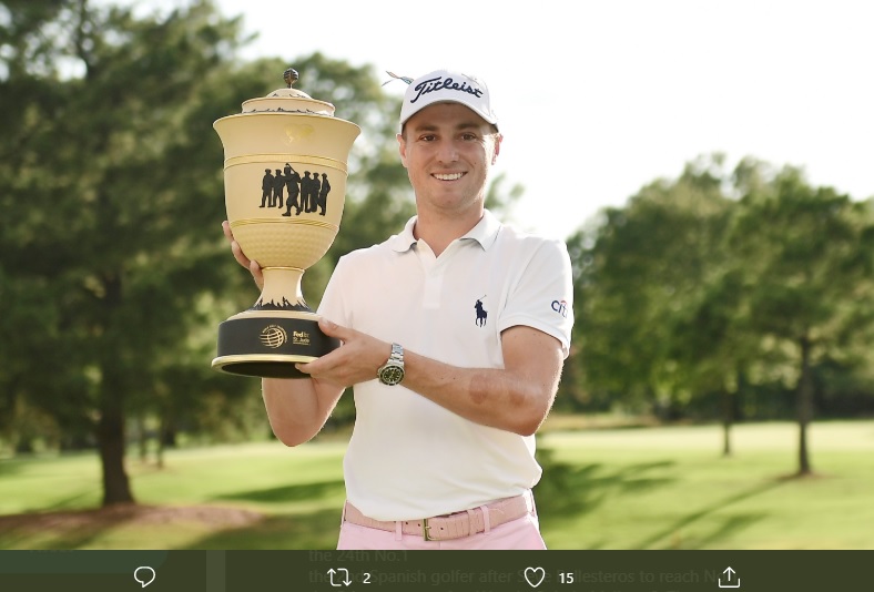 Raih Gelar Ketiga Musim Ini, Justin Thomas Puncaki Peringkat Golf Dunia