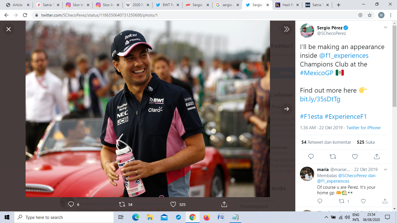Bukan Gelar, Ini Target Sergio Perez bersama Red Bull pada F1 2021