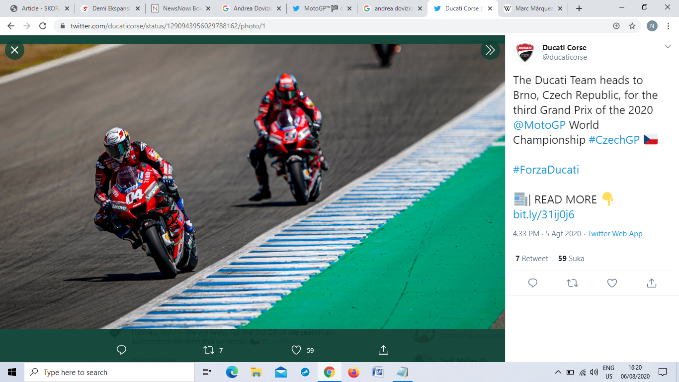 MotoGP Teruel 2020: Andrea Dovizioso Akui Ducati Belum Sesuai Harapan