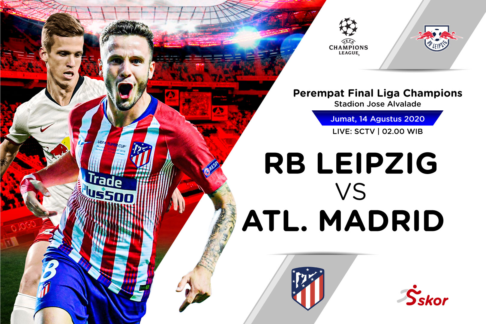 Link Live Streaming Liga Champions: RB Leipzig vs Atletico Madrid