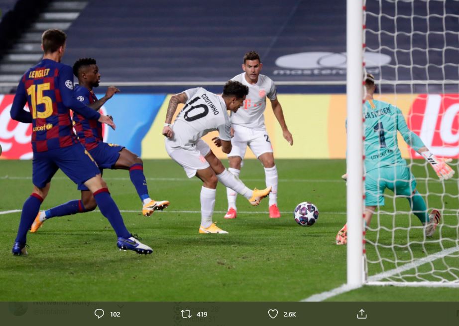 Philippe Coutinho Bahagia Cetak 2 Gol ke Gawang Barcelona
