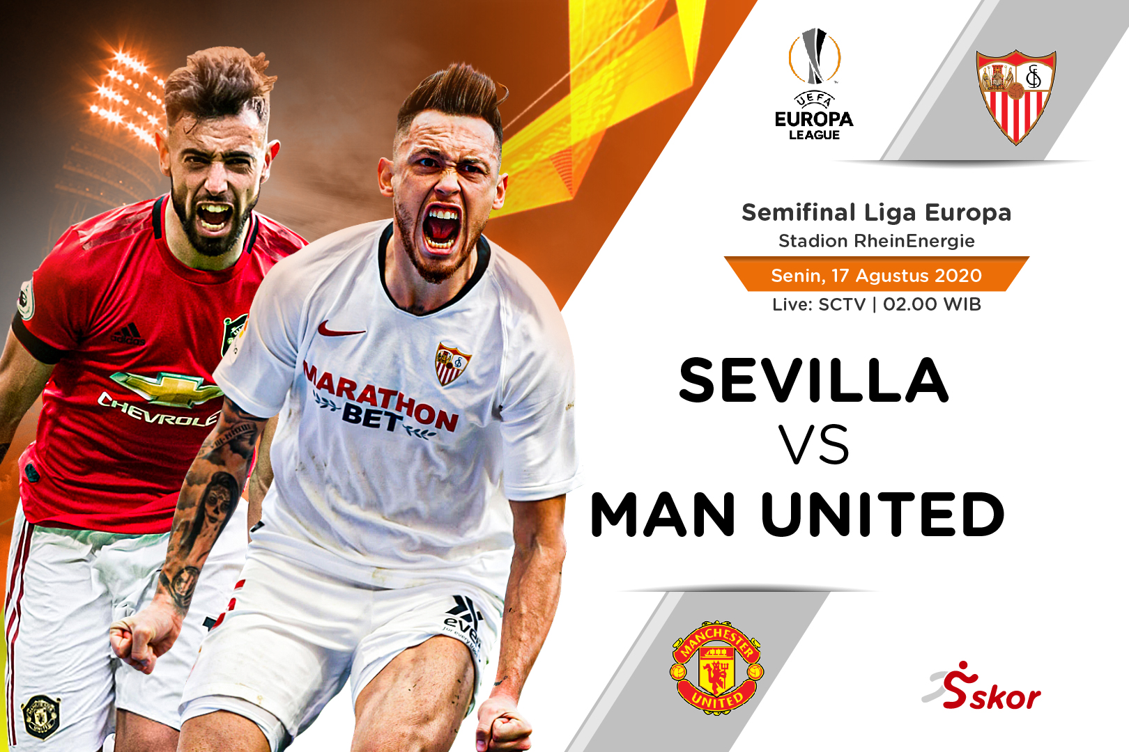 Susunan Pemain Liga Europa: Sevilla vs Manchester United