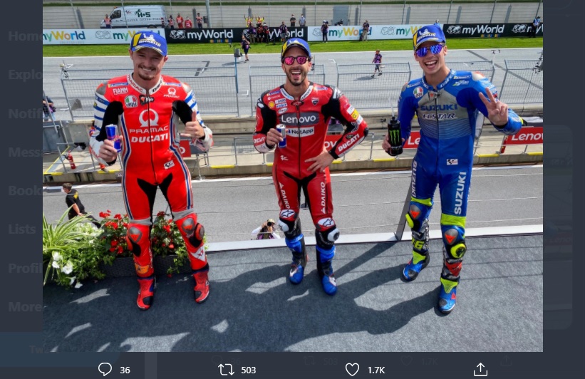MotoGP Austria 2020: Andrea Dovizioso Diuntungkan Jatuhnya Alex Rins