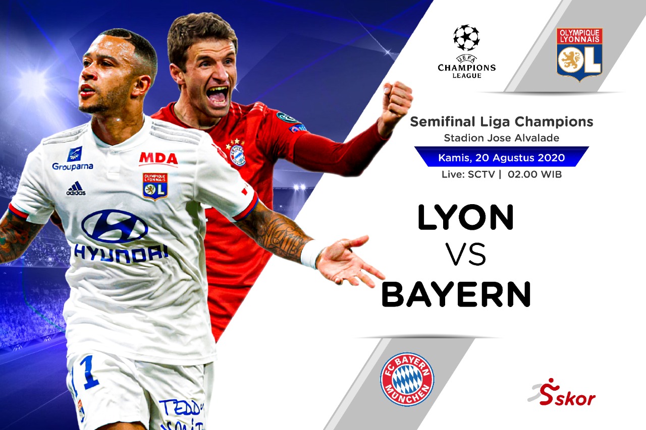Susunan Pemain Liga Champions: Olympique Lyon vs Bayern Munchen