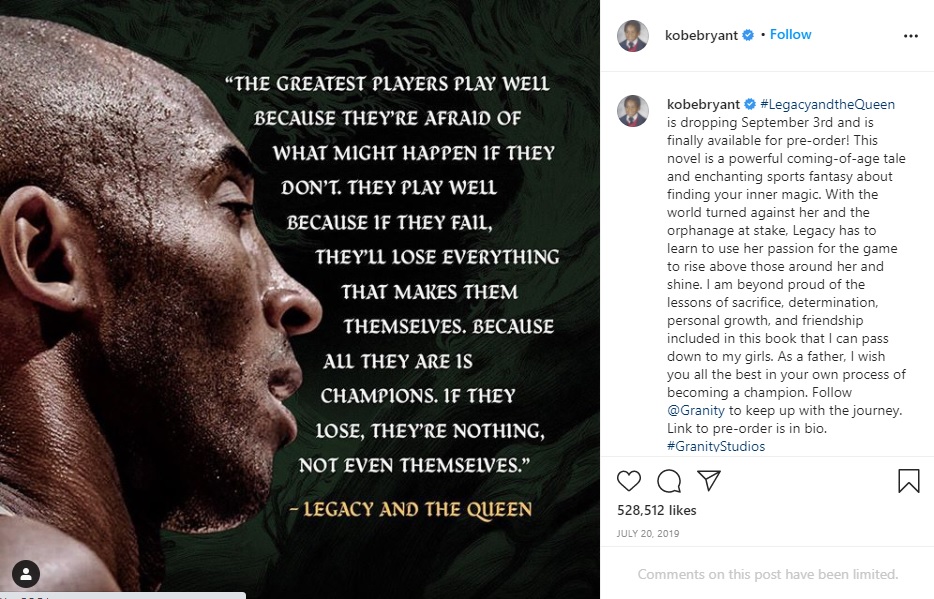 Dinarasikan Rapper Kendrick Lamar, Nike Rilis Video Iklan Tribute untuk Kobe Bryant