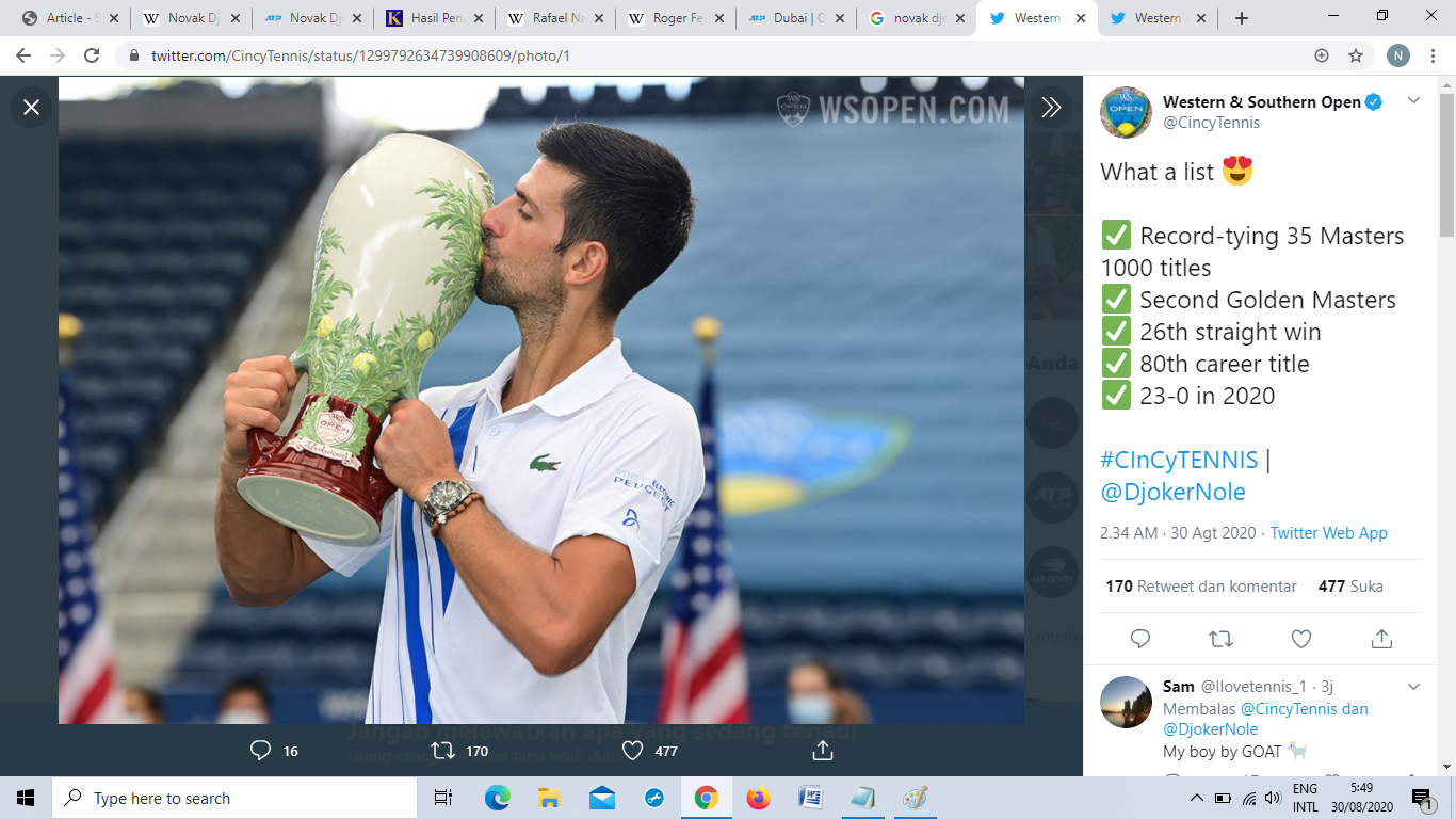 Novak Djokovic Master ATP Masters