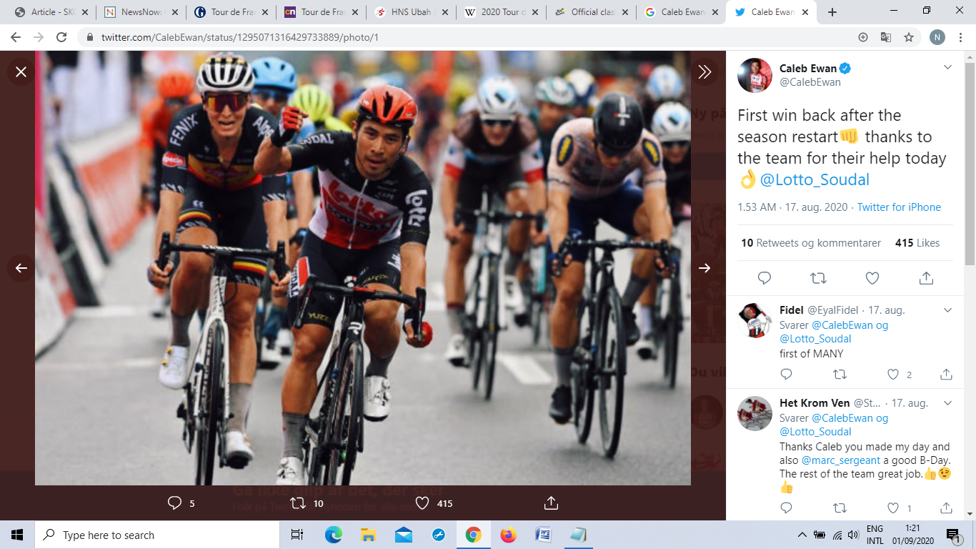 Tour de France 2020: Caleb Ewan Tercepat di Etape 3, Julian Alaphilippe Tetap Kenakan Jaket Kuning 