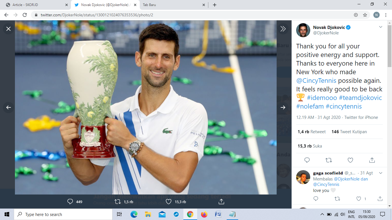Mundur dari Cincinnati Open, Novak Djokovic Ingin Fokus US Open 2021