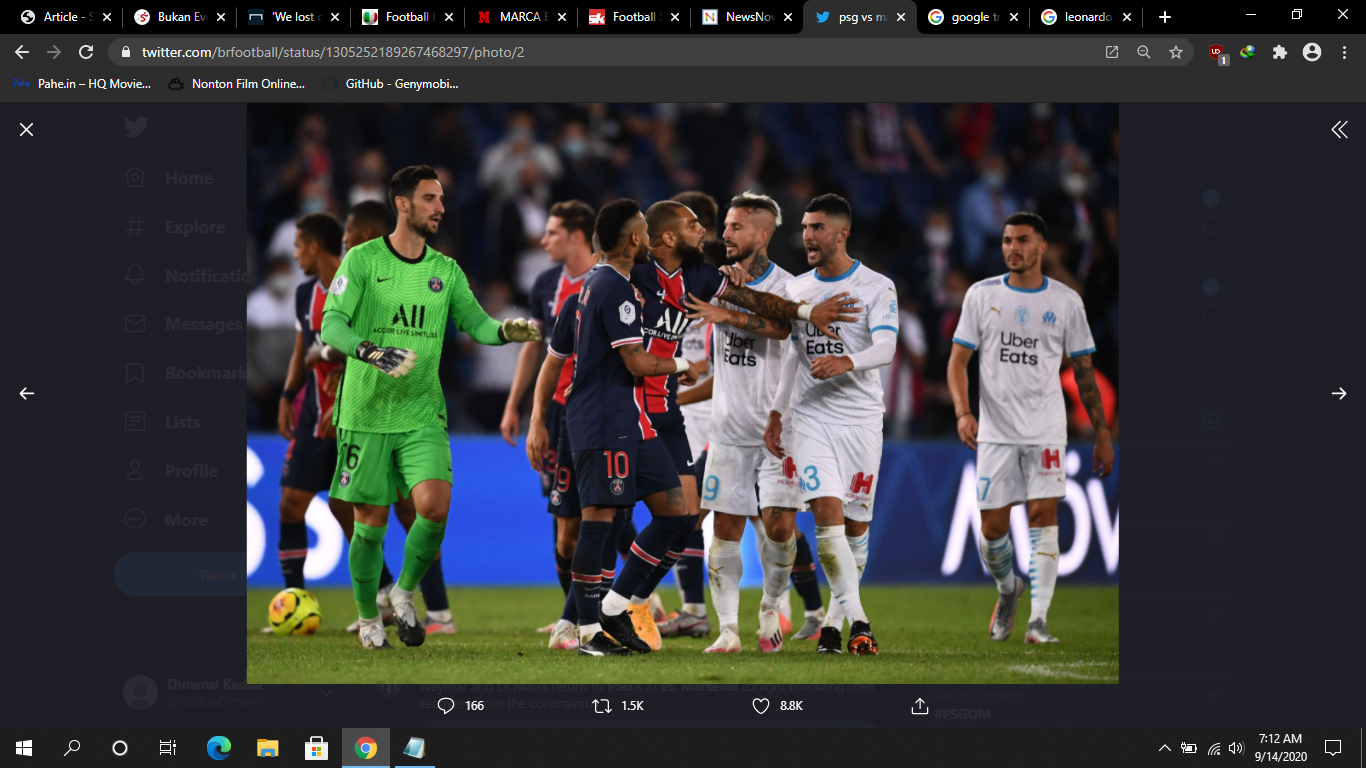 PSG vs Marseille Ricuh, Leonardo Pertanyakan Wasit