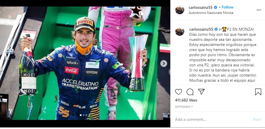 Carlos Sainz Jr Kecewa Racing Point Ganti Sergio Perez demi Sebastian Vettel