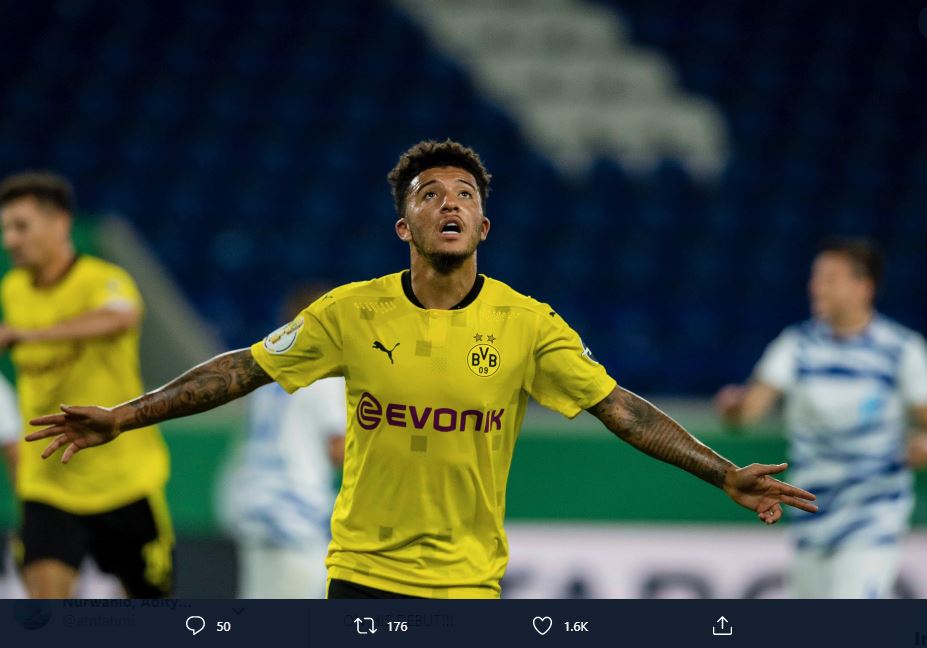 Absen di Dua Laga Beruntun Dortmund, Jadon Sancho Merapat ke Manchester United