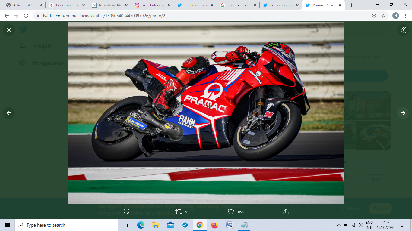 Hasil FP3 MotoGP Emilia Romagna 2020: Francesco Bagnaia Perbesar Peluang Raih Podium