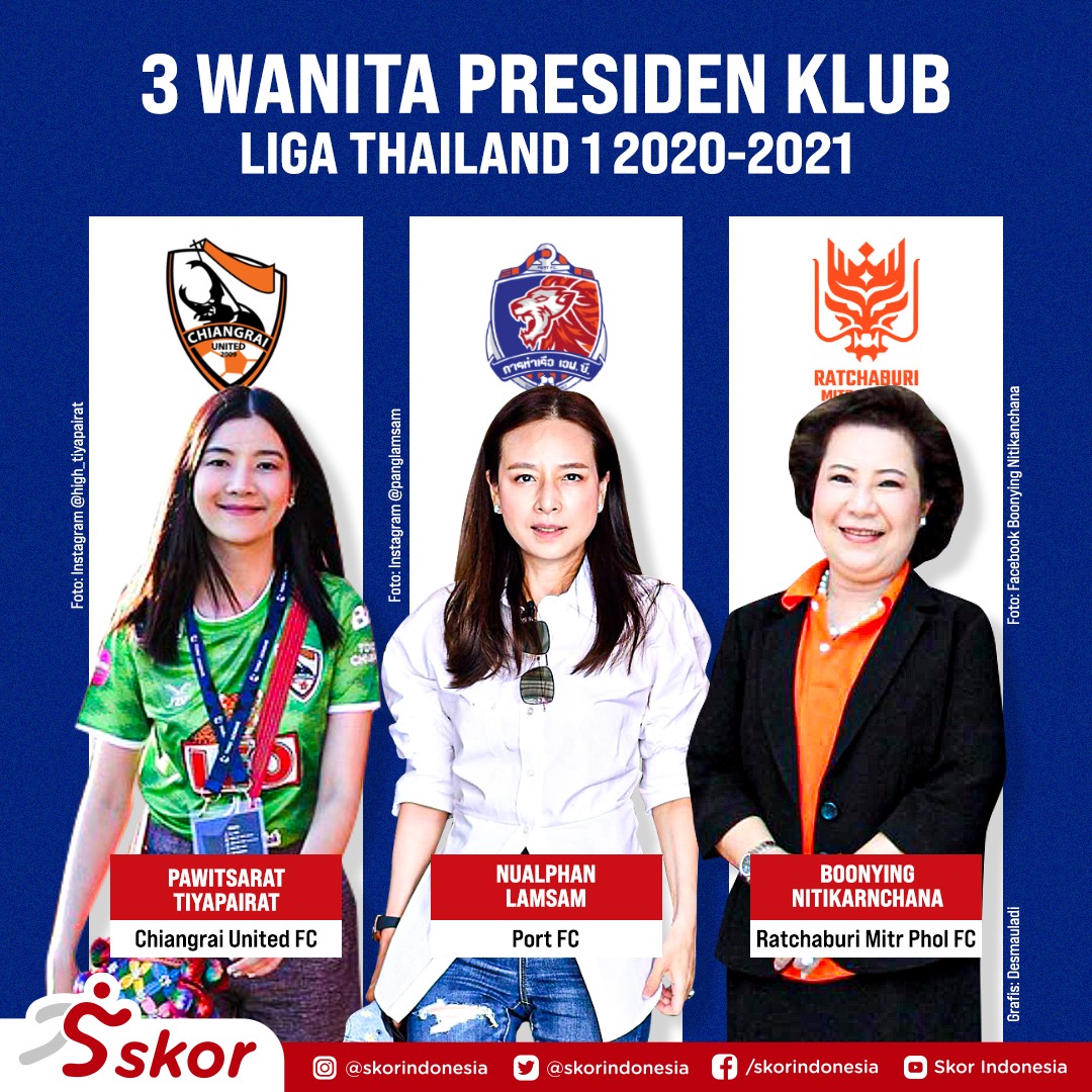 3 Perempuan Presiden Klub Liga Thailand 1 2020-2021, Satu Nama Baru 29 Tahun