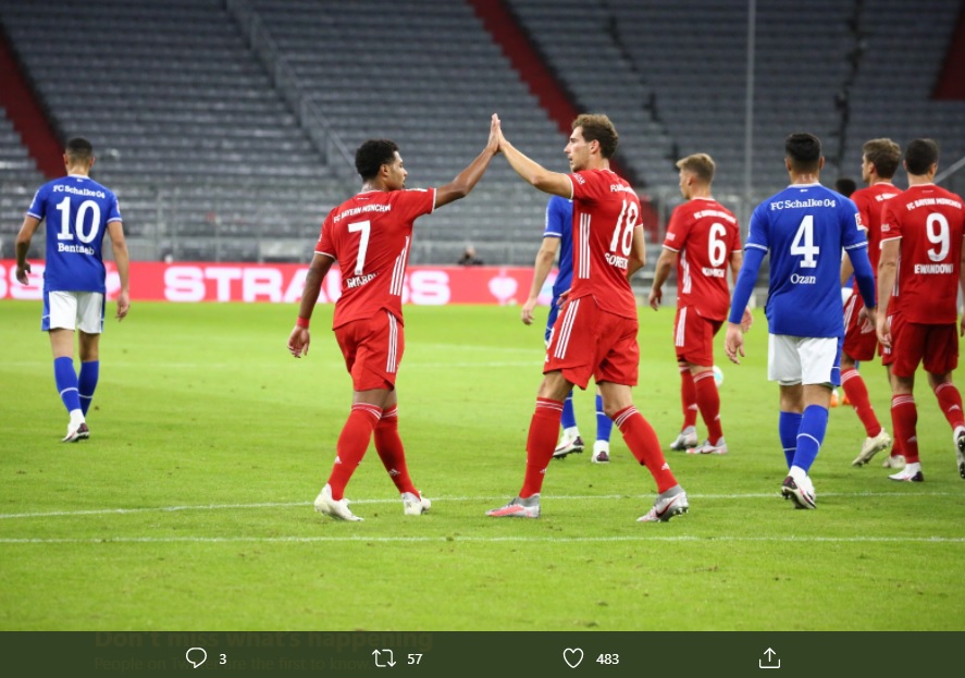Hasil Liga Jerman: Serge Gnabry Hattrick, Bayern Munchen Pesta Gol ke Gawang Schalke