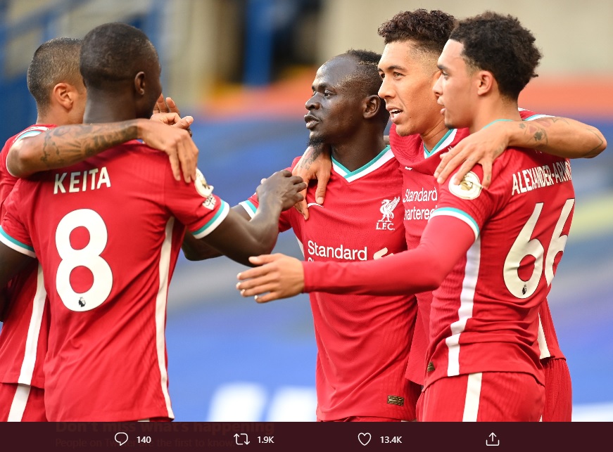 Cetak Dua Gol  ke Gawang Chelsea, Sadio Mane Samai Catatan Ikon Liverpool