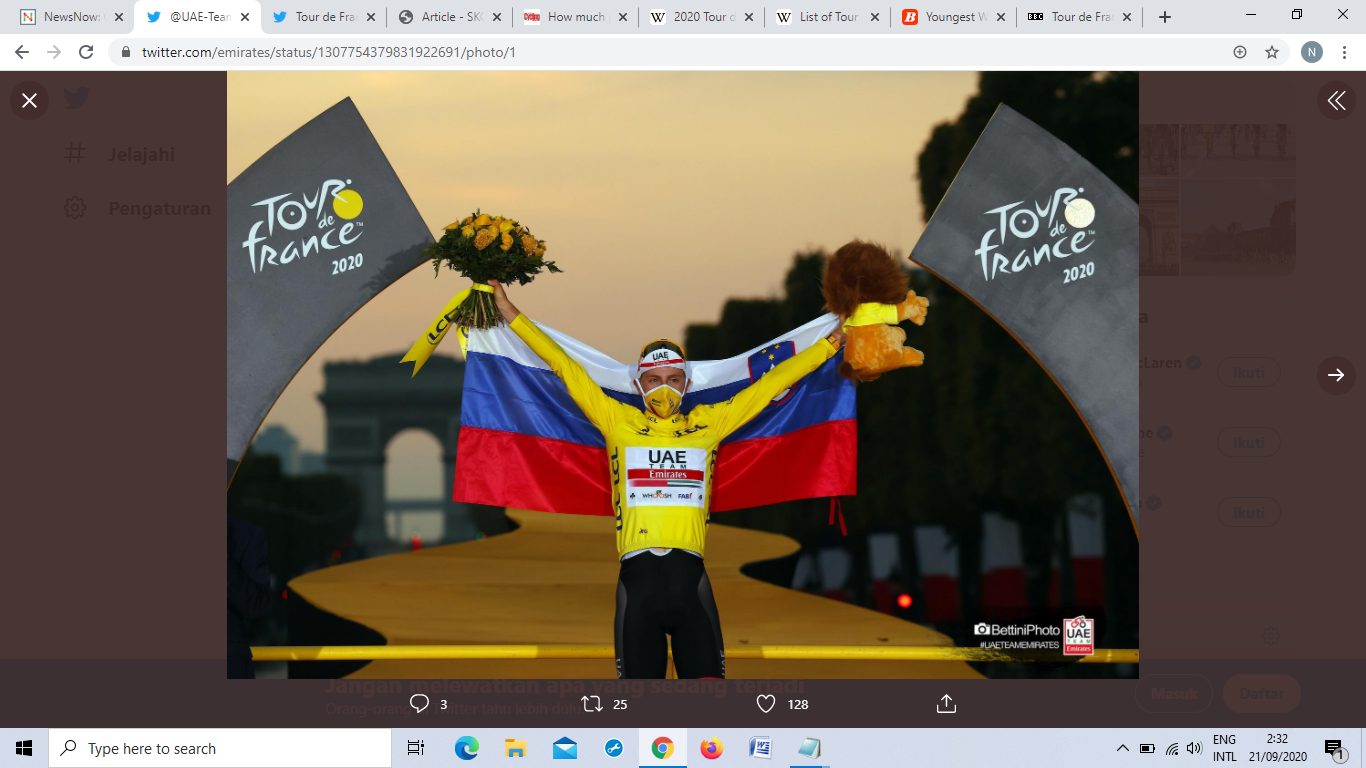 Juara Tour de France 2020, Tadej Pogacar Buat Sejumlah Rekor 