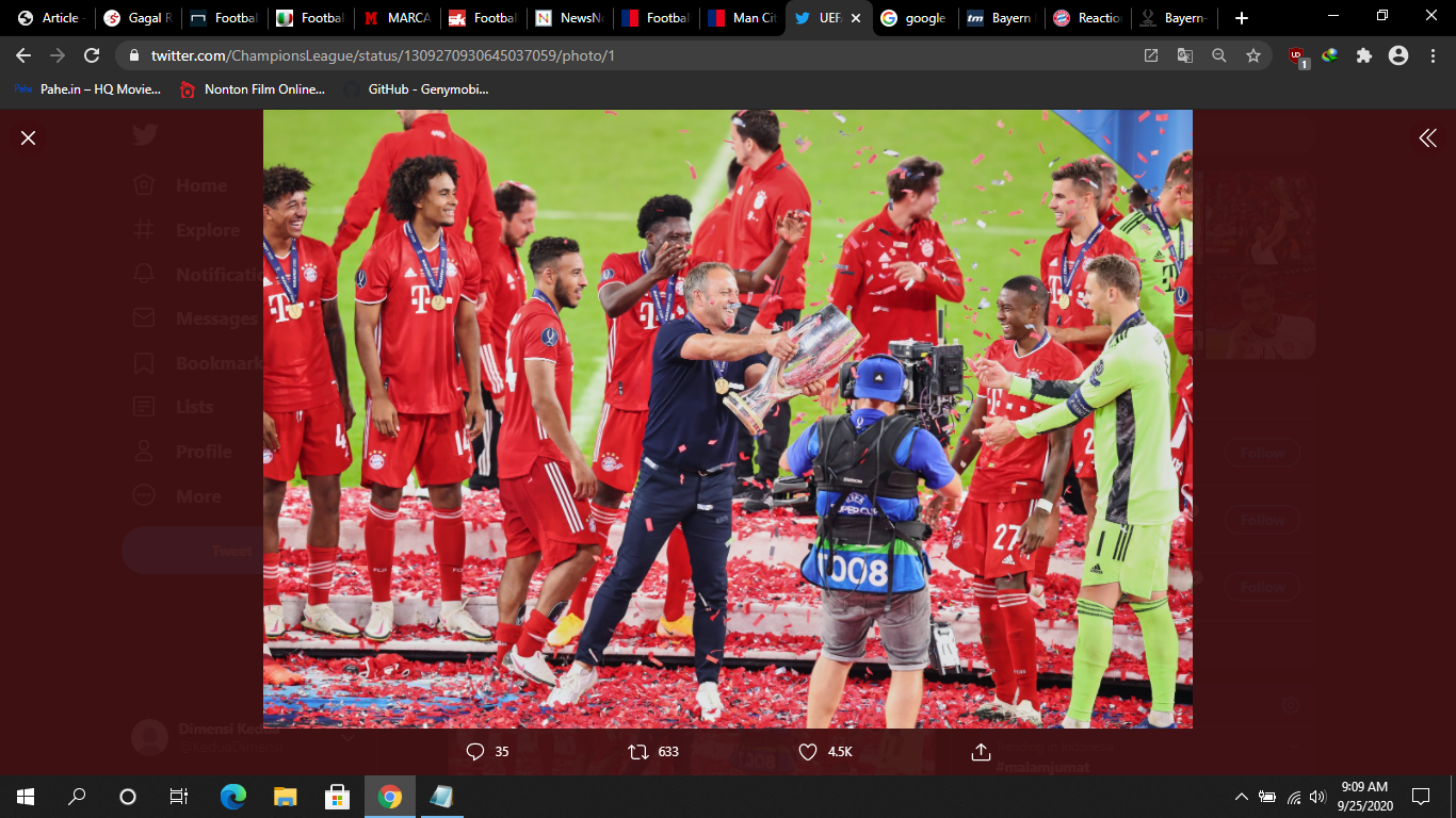 Hansi Flick Bahagia Rayakan Sukses Bayern Munchen di Piala Super Eropa bersama Fan