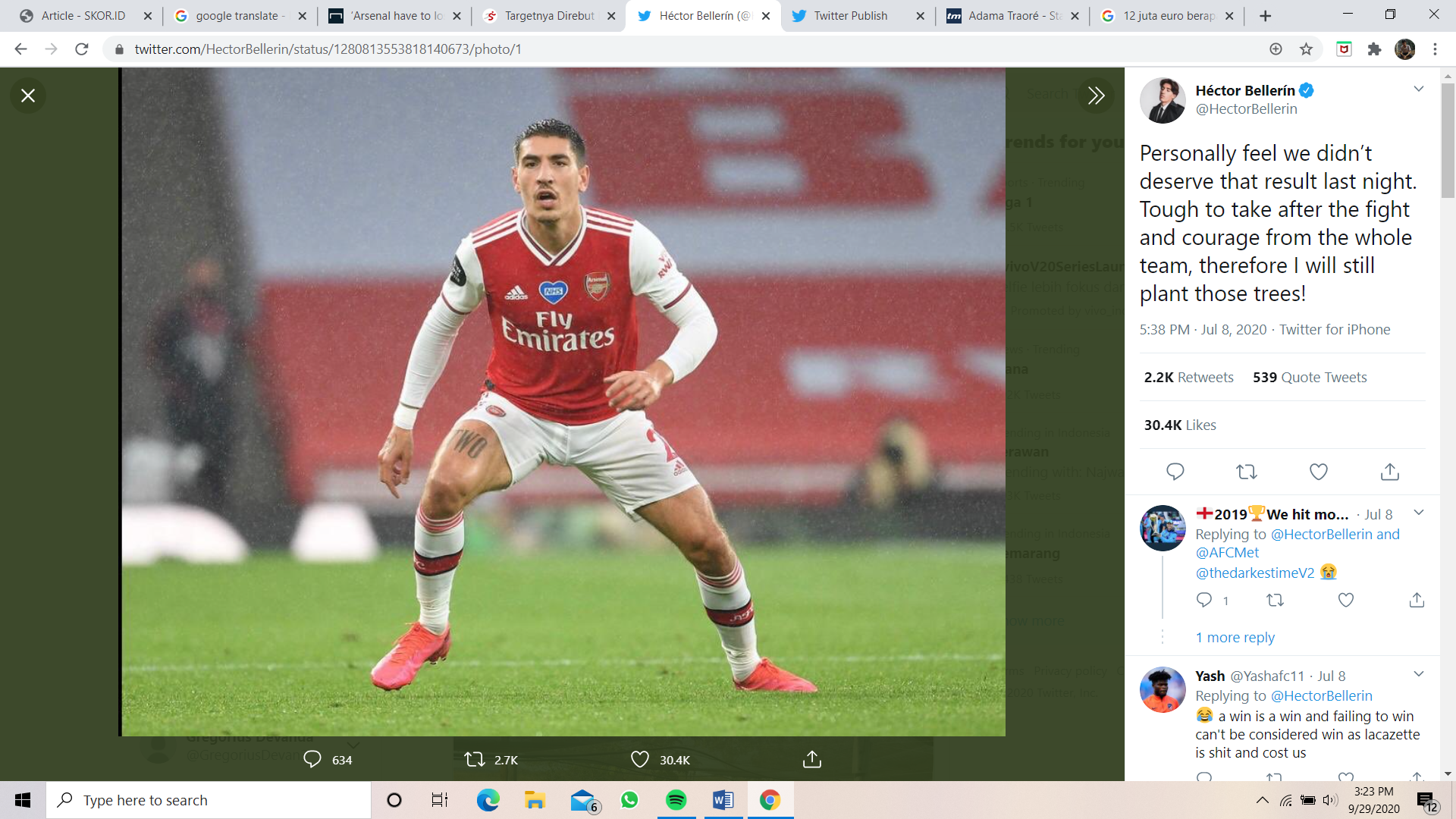 Hector Bellerin: Arsenal Perlu Kalah untuk Belajar