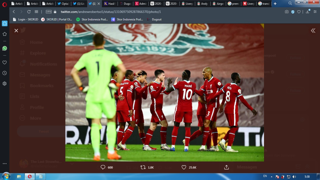 Link Live Streaming Liga Inggris: Liverpool vs West Ham United