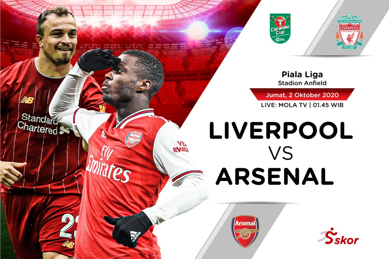 Link Live Streaming Liverpool vs Arsenal di Piala Liga Inggris