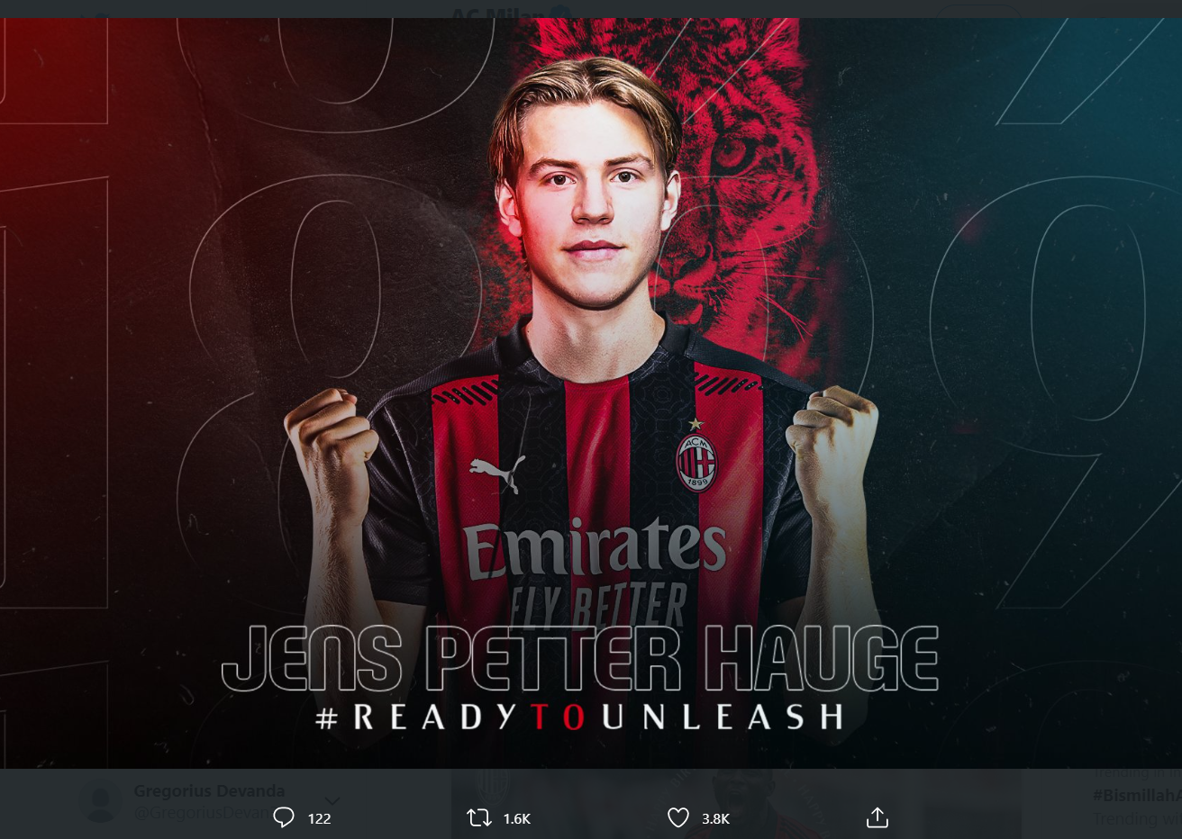 Situs Berita Norwegia Bocorkan Masa Depan Jens Petter Hauge di AC Milan