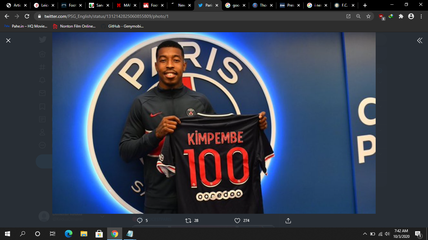PSG vs Angers: Presnel Kimpembe Capai 100 Penampilan di Liga Prancis