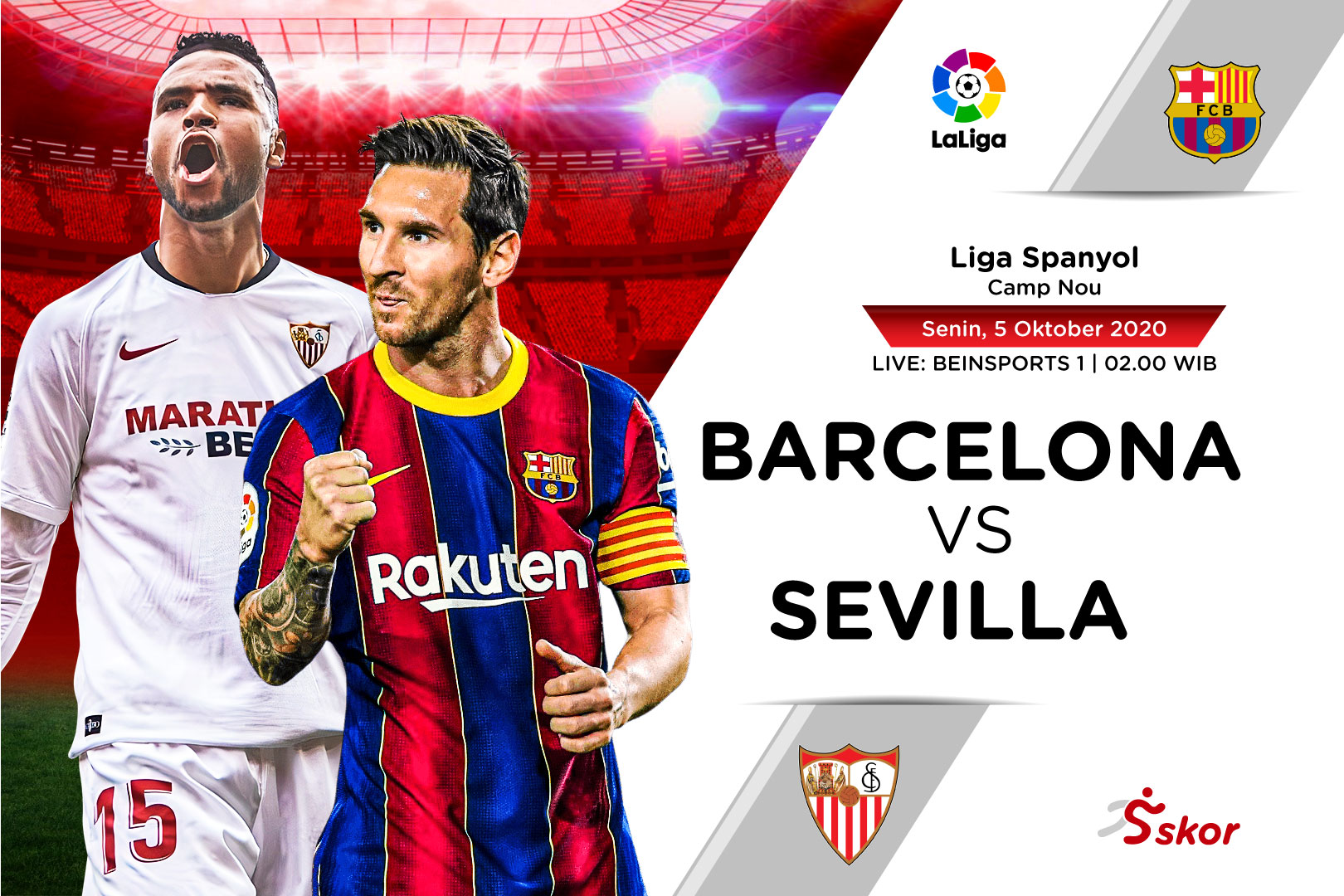 Link Live Streaming Liga Spanyol: Barcelona vs Sevilla