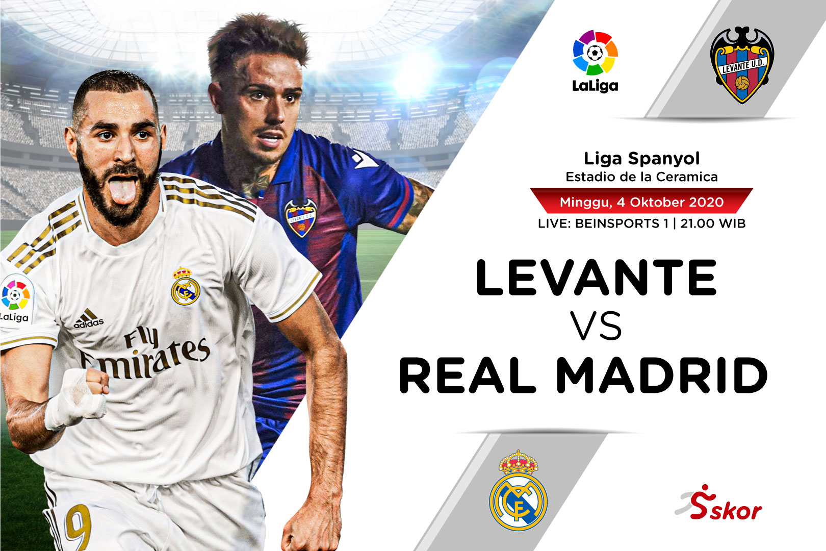Link Live Streaming Liga Spanyol: Levante vs Real Madrid
