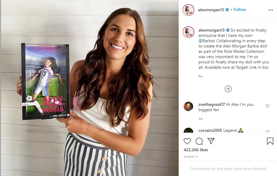 Alex Morgan Rilis Boneka Barbie Sendiri, Ramaikan Dunia Action Figure bersama Ronaldo dan Messi