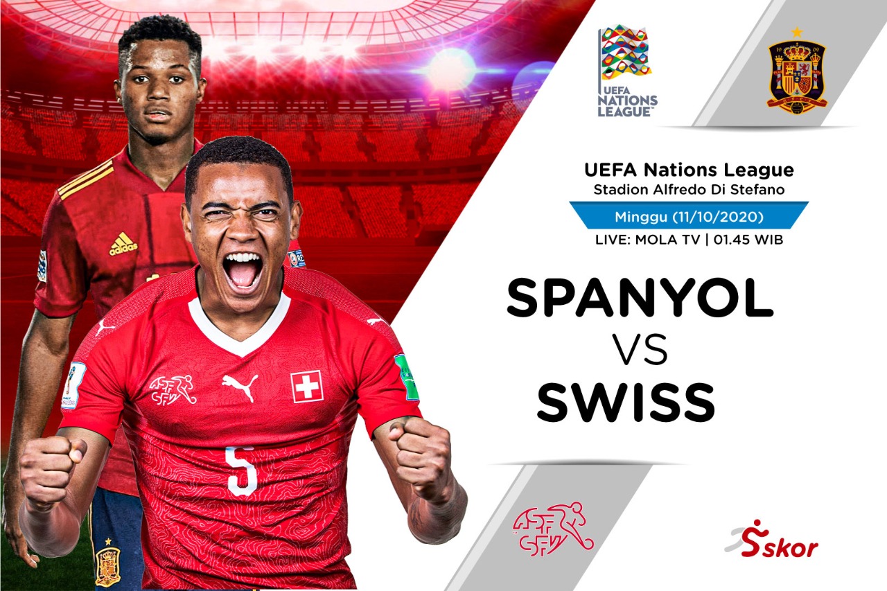 Link Live Streaming Spanyol vs Swiss di UEFA Nations League