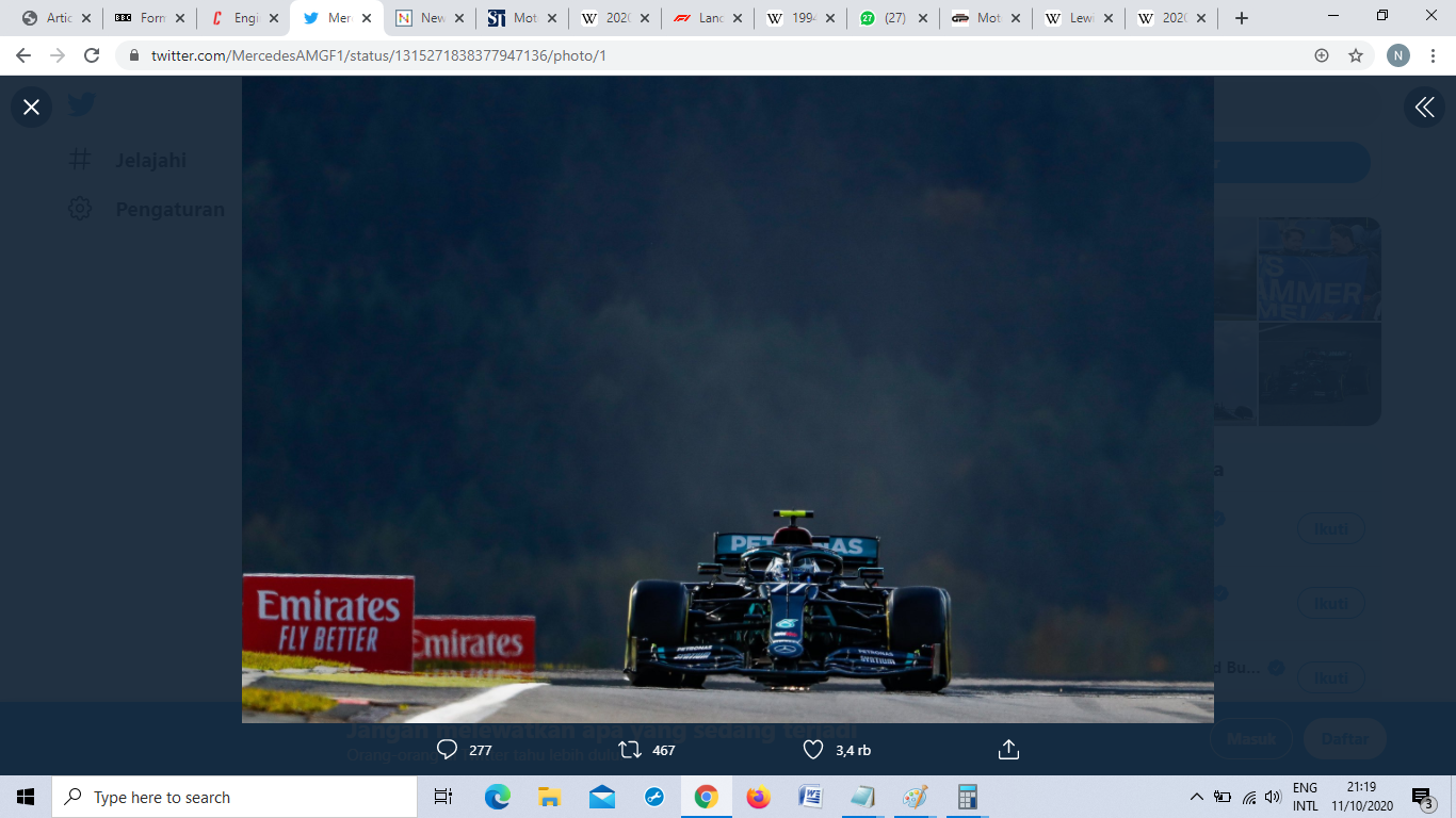 F1 GP Eifel 2020: Problem pada Power Unit Jauhkan Valtteri Bottas dari Peluang Gelar Juara Dunia