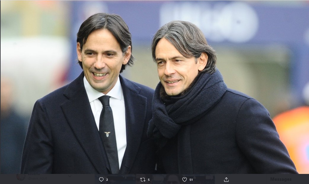 Pekan Kelabu Inzaghi Bersaudara, Simone Inzaghi Kalah dari AC Milan dan Filippo Inzaghi Dipecat Brescia