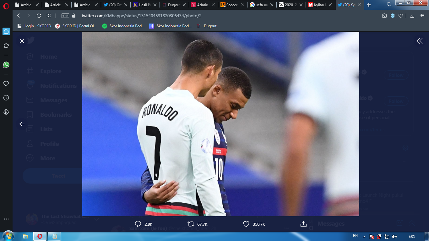 Prancis vs Portugal - Kylian Mbappe ke Cristiano Ronaldo: Idola!